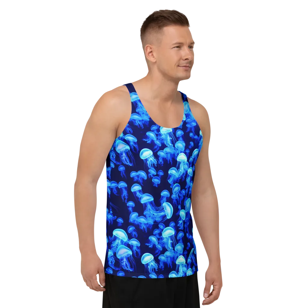 Azure Bloom on Men's Tank Top — Front print