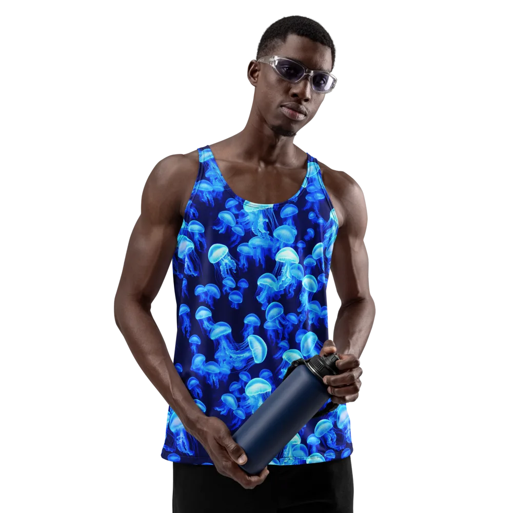 Azure Bloom on Men's Tank Top — Back print