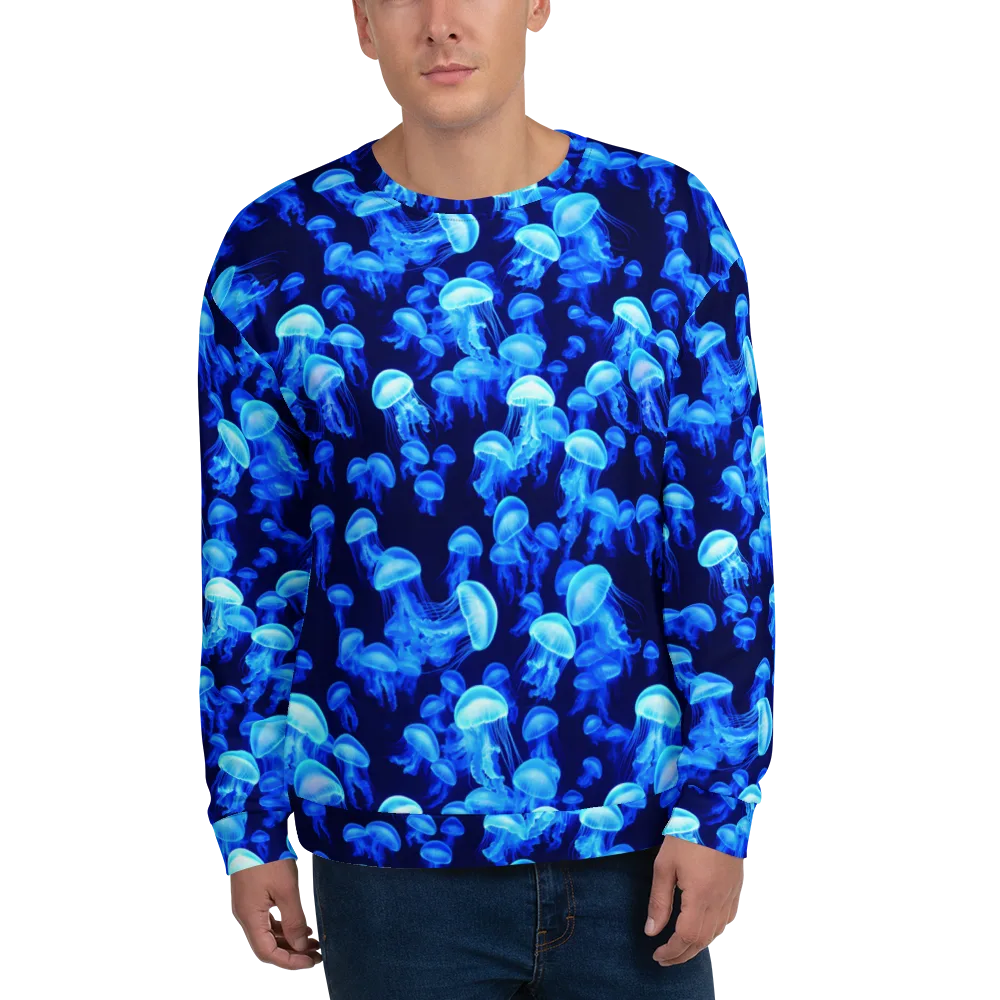 Azure Bloom on Sweatshirt — Front
