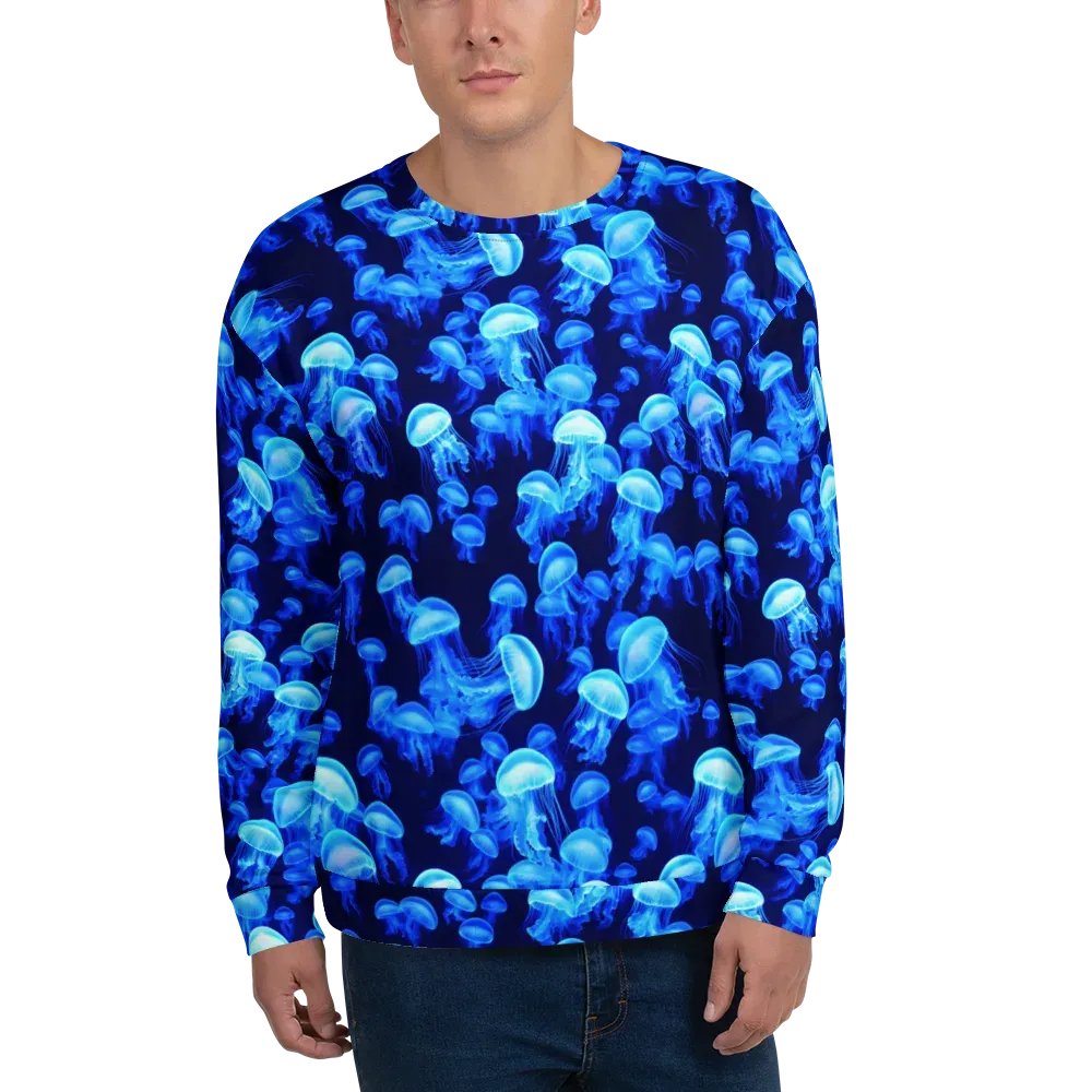 Azure Bloom on Sweatshirt — Front
