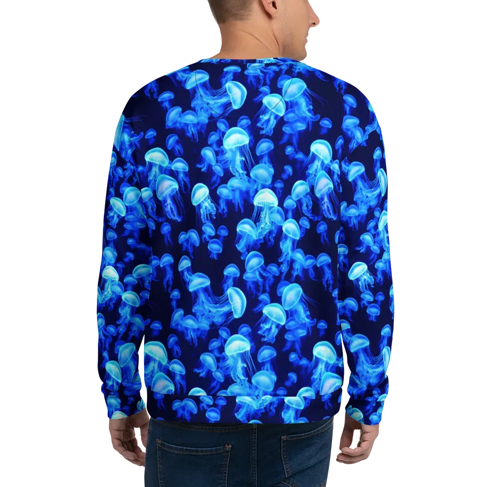 Azure Bloom on Sweatshirt — Back
