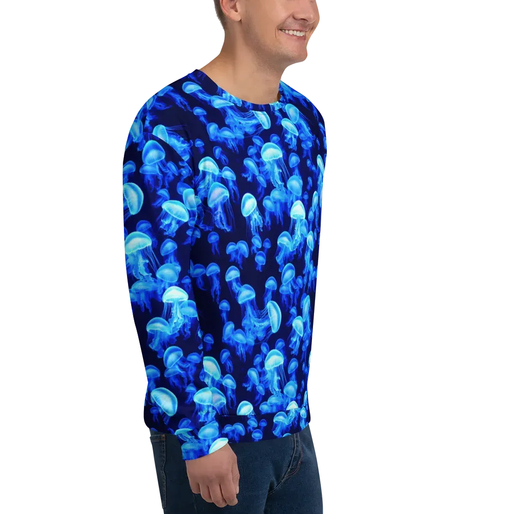 Azure Bloom on Sweatshirt — Right Front