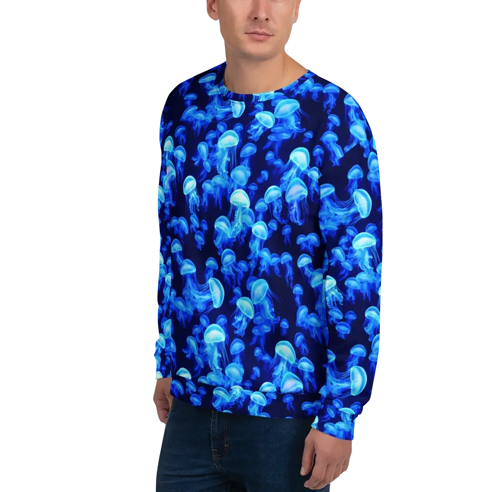 Azure Bloom on Sweatshirt — Left Front