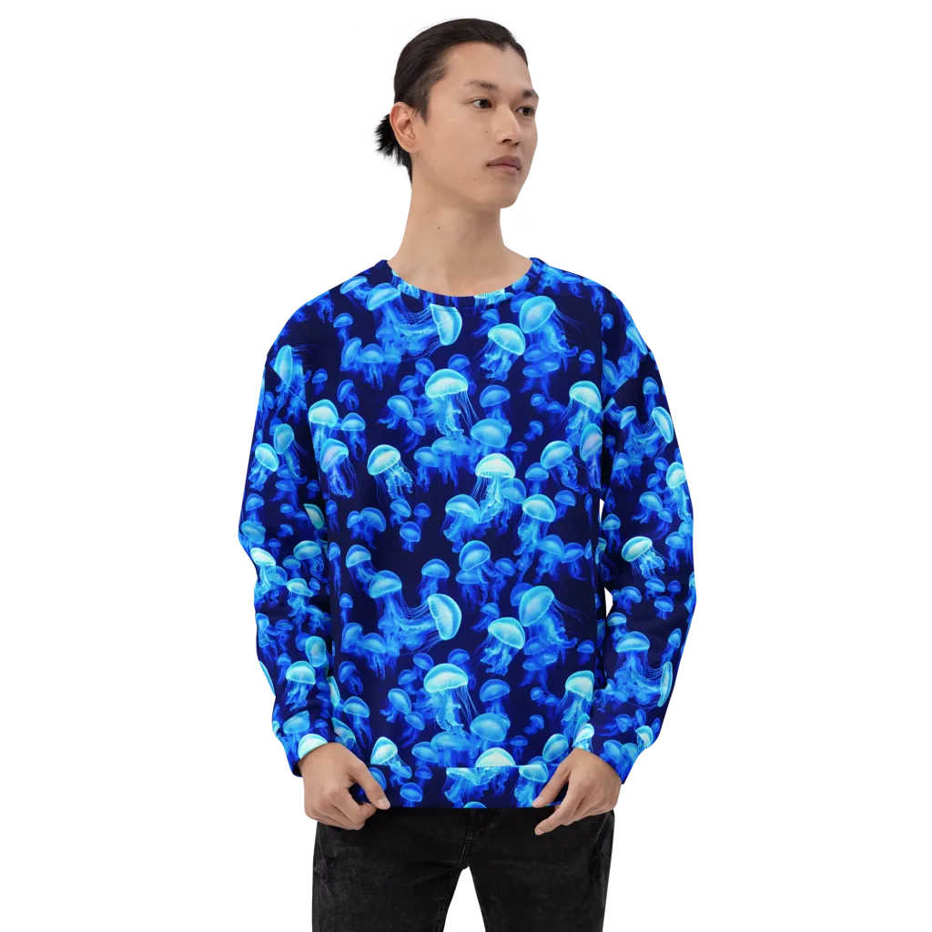Azure Bloom on Sweatshirt — Front print