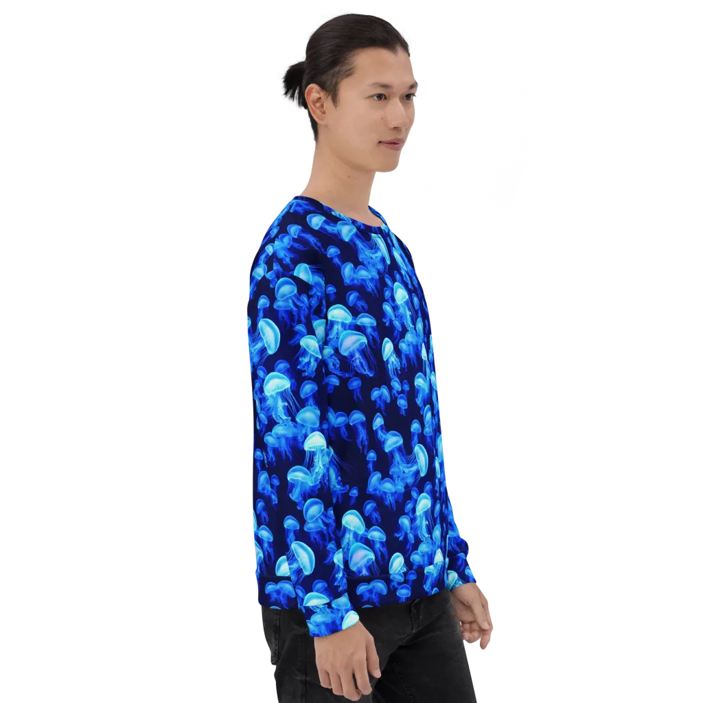Azure Bloom on Sweatshirt — Right sleeve
