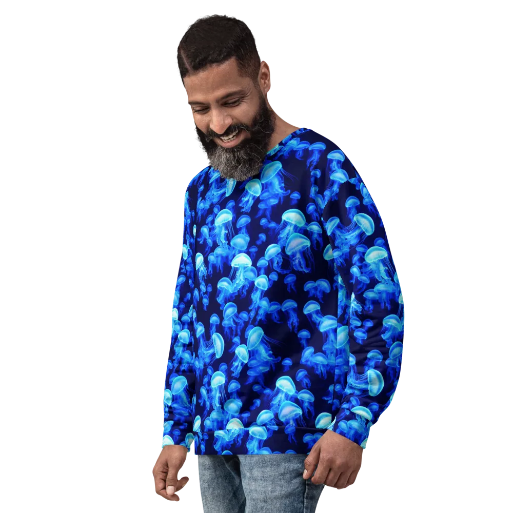 Azure Bloom on Sweatshirt — Back print