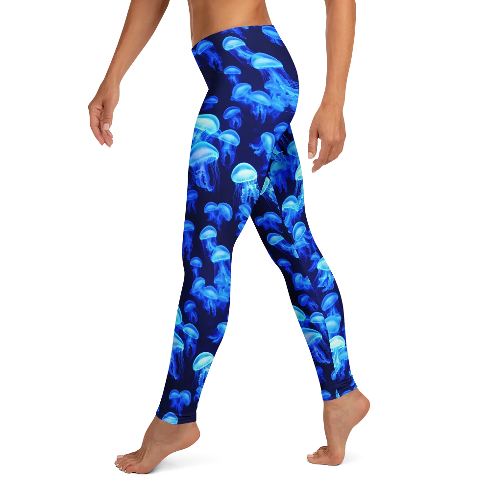 Azure Bloom on Leggings — Left