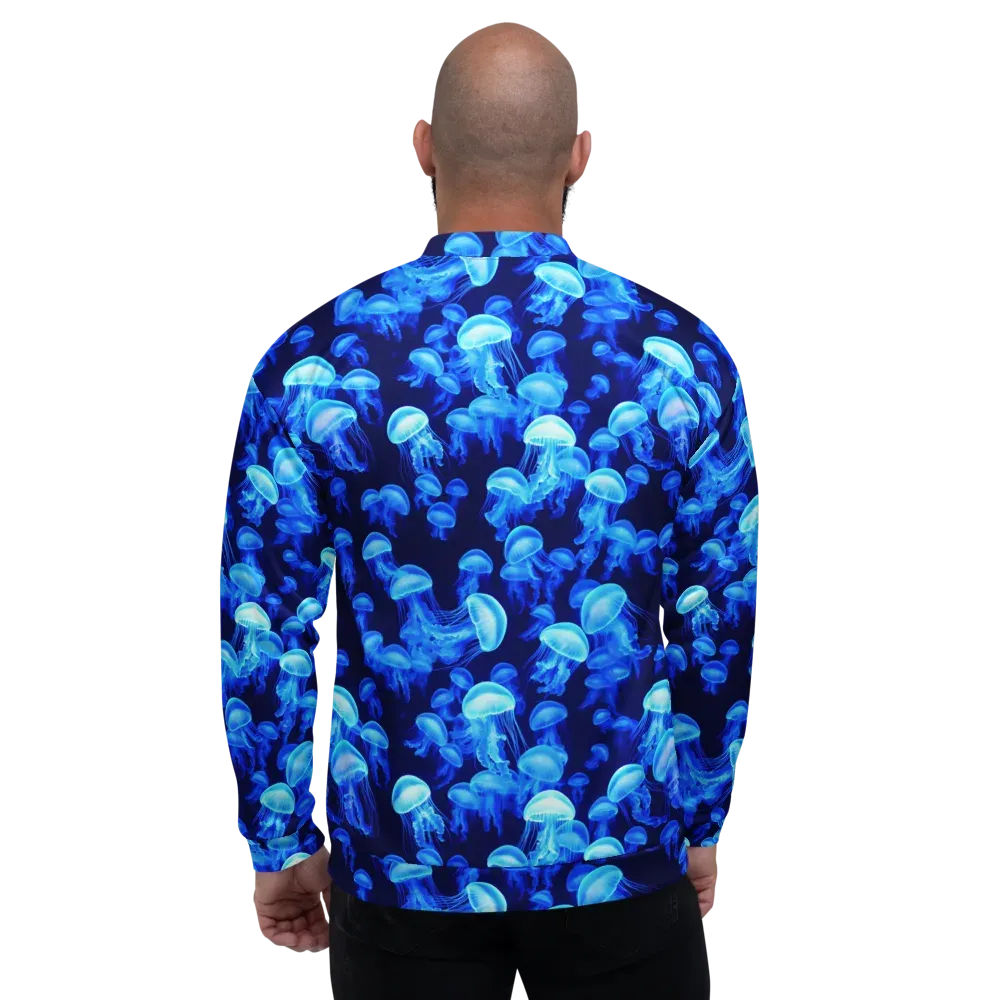 Azure Bloom on Bomber Jacket — Back