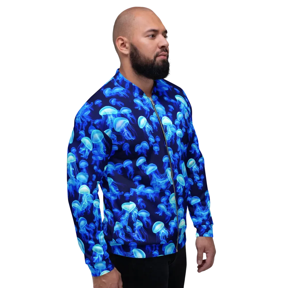 Azure Bloom on Bomber Jacket — Right