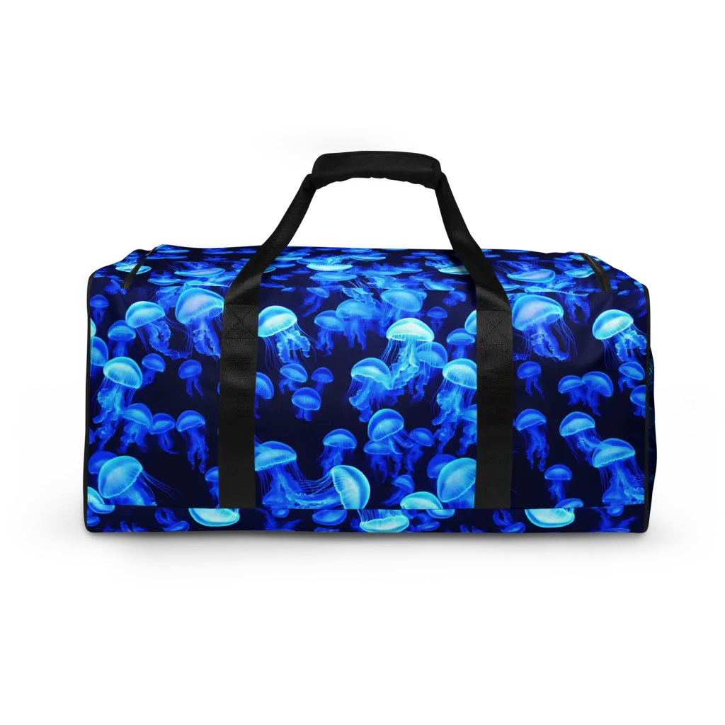 Azure Bloom on Duffle Bag — Back print