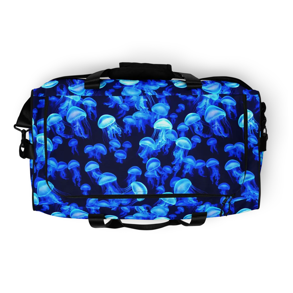 Azure Bloom on Duffle Bag — Top print