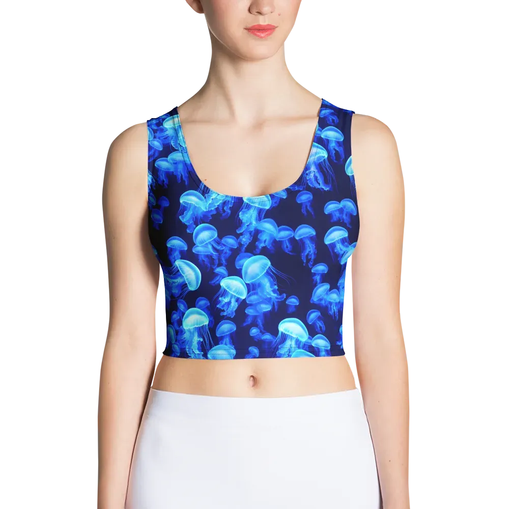 Azure Bloom on Crop Top — Front