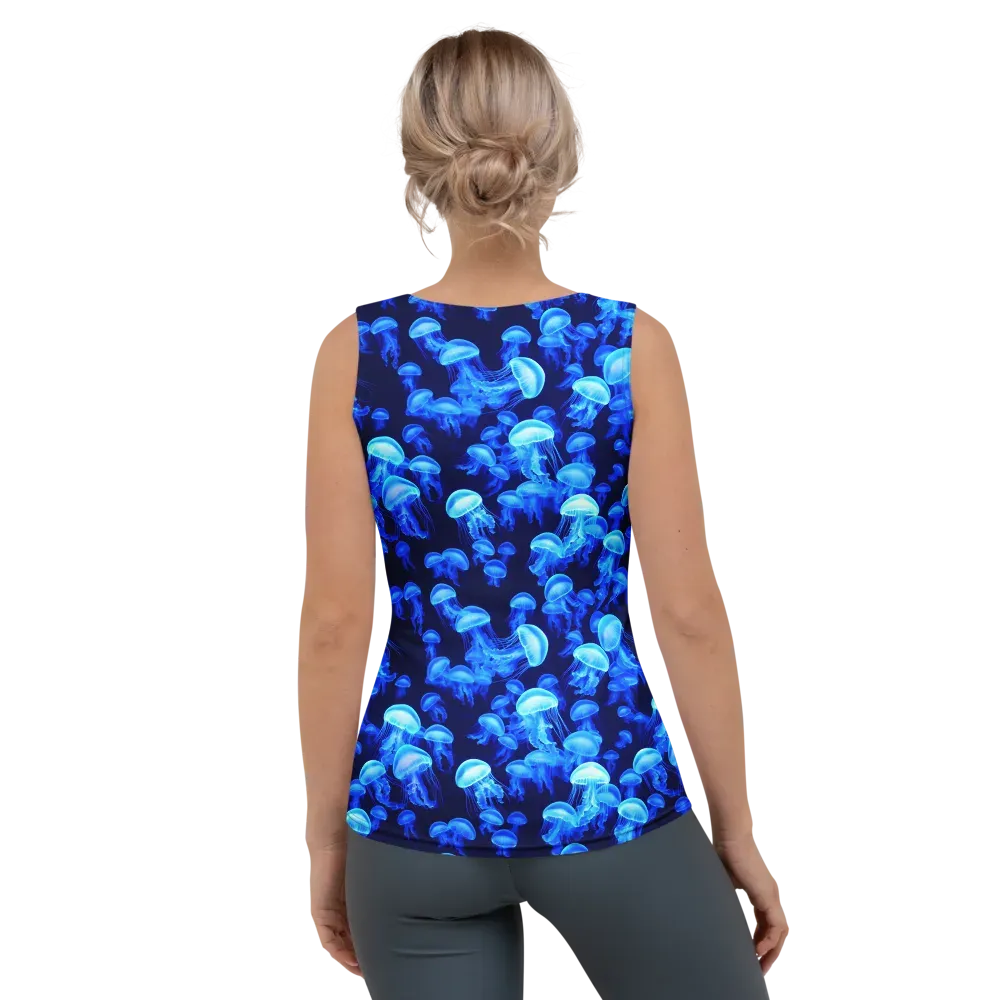 Azure Bloom on Women's Tank Top — Back