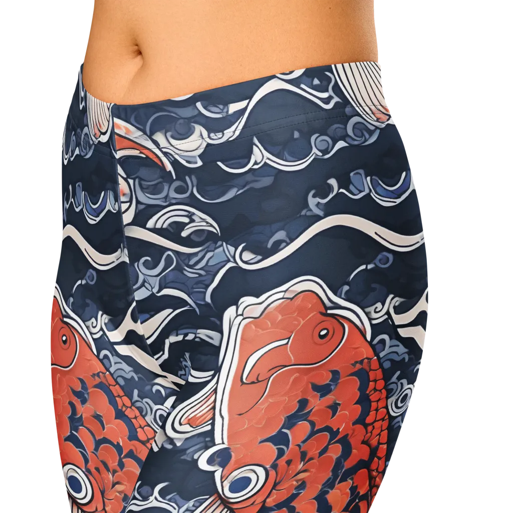 Vermilion Tide on Capri Leggings — Print file