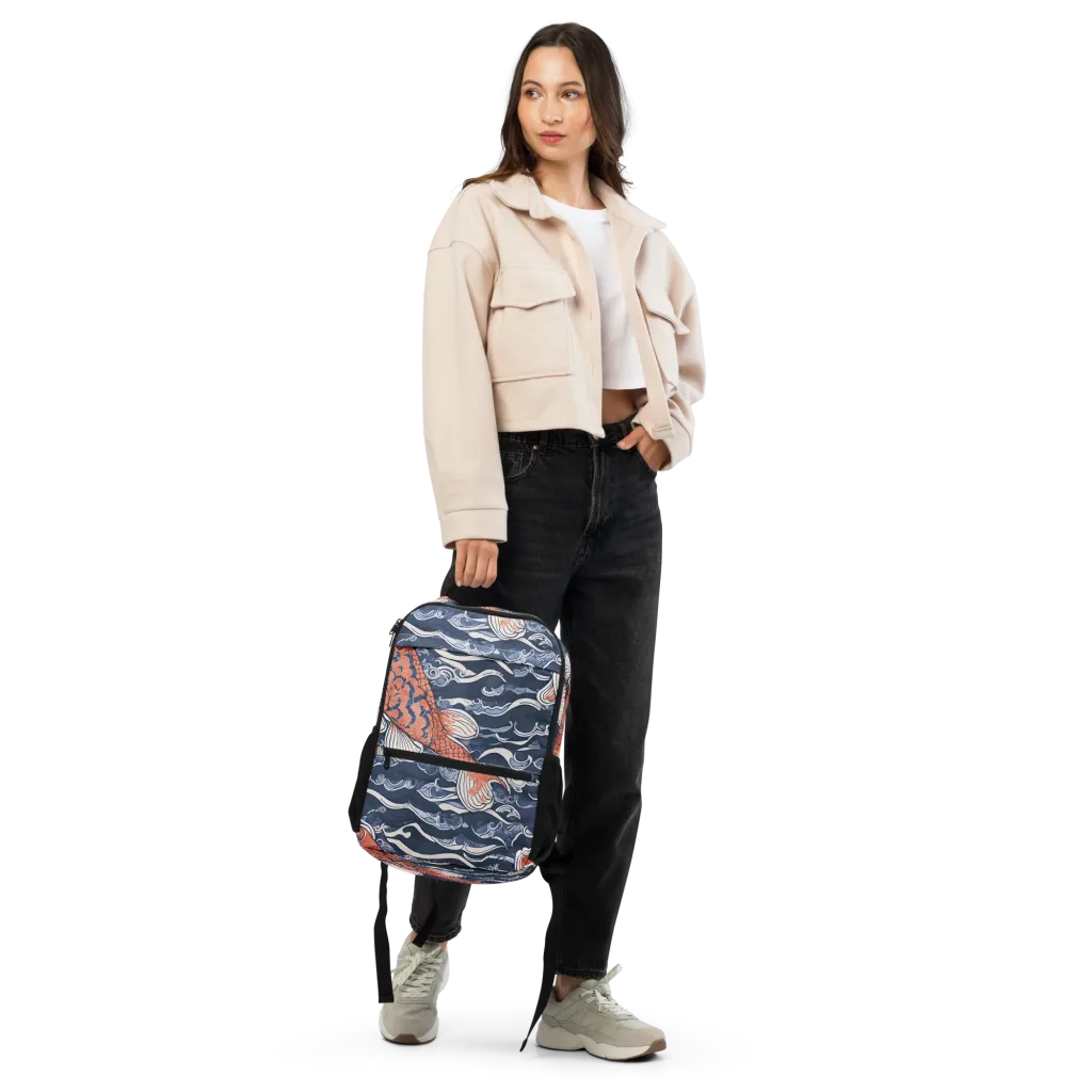 Vermilion Tide on Utility Backpack — Top print