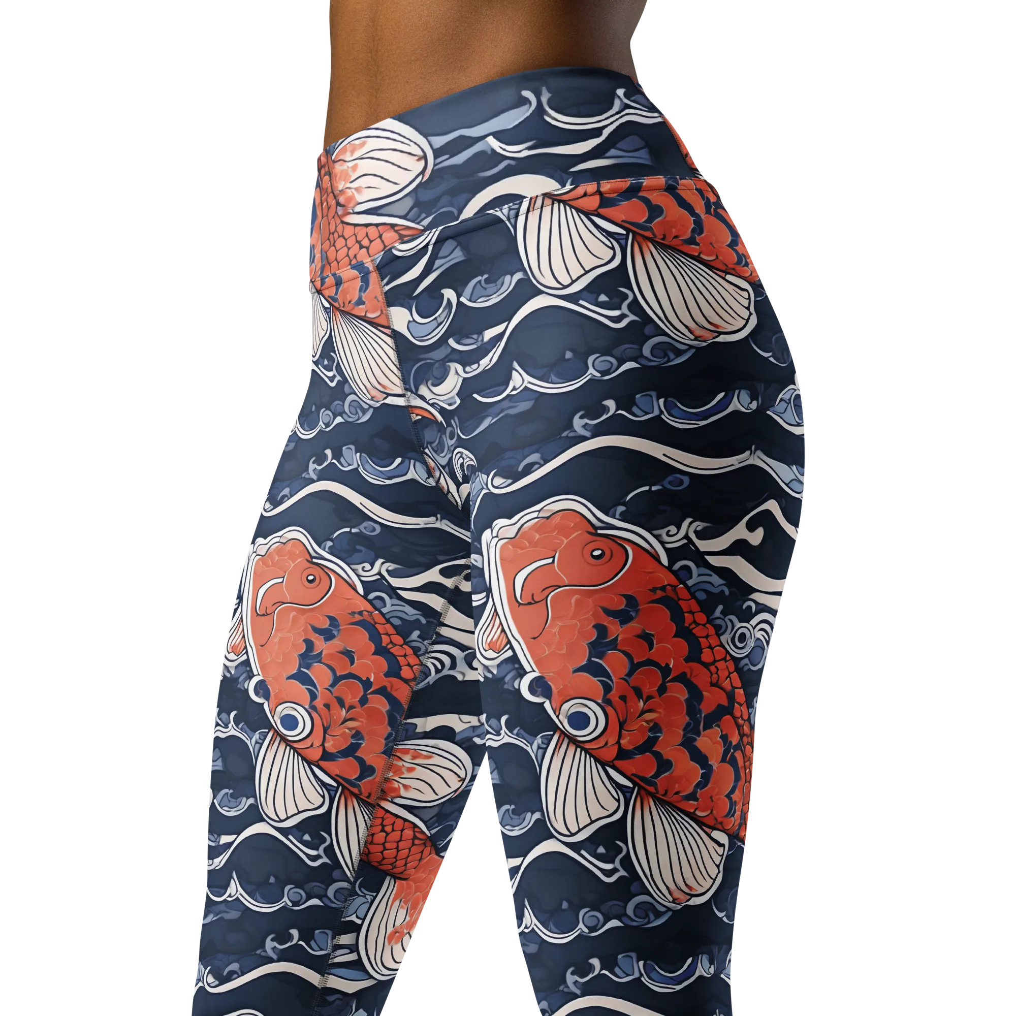 Vermilion Tide on Yoga Leggings — Print file