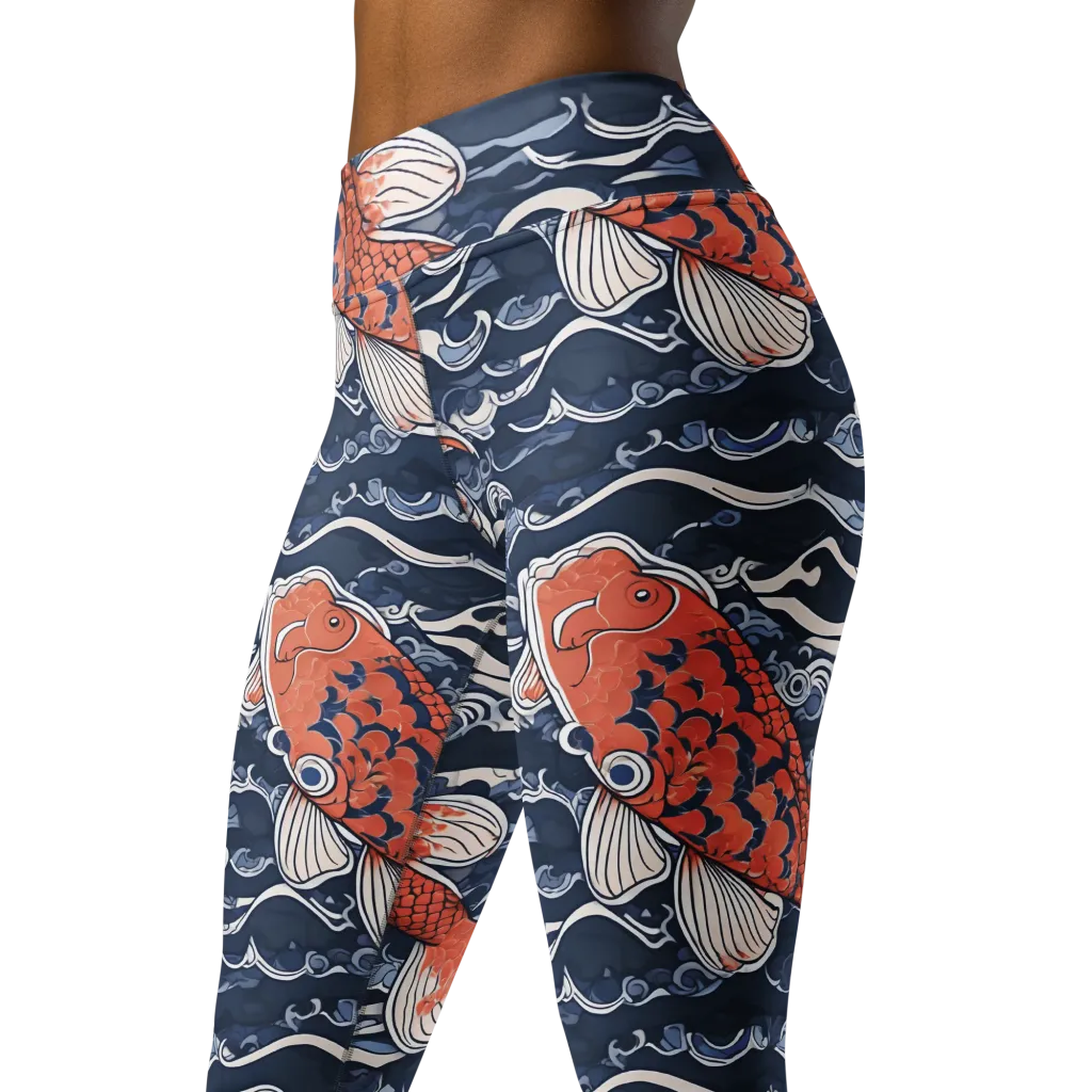 Vermilion Tide on Yoga Leggings — Print file