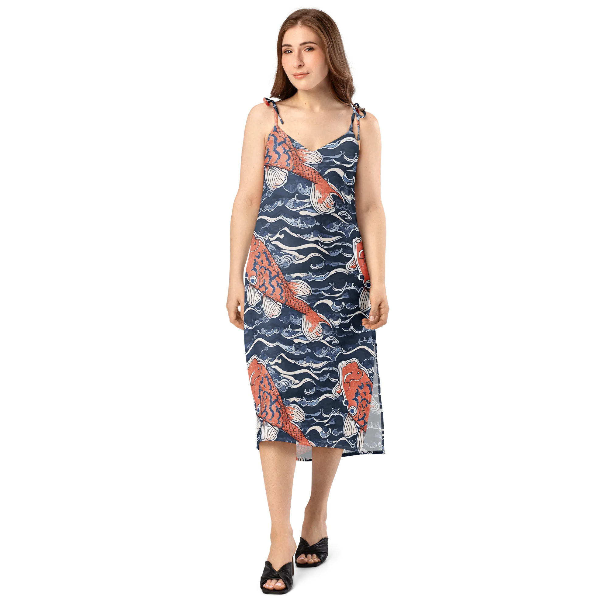 Vermilion Tide on Slip Dress — Front