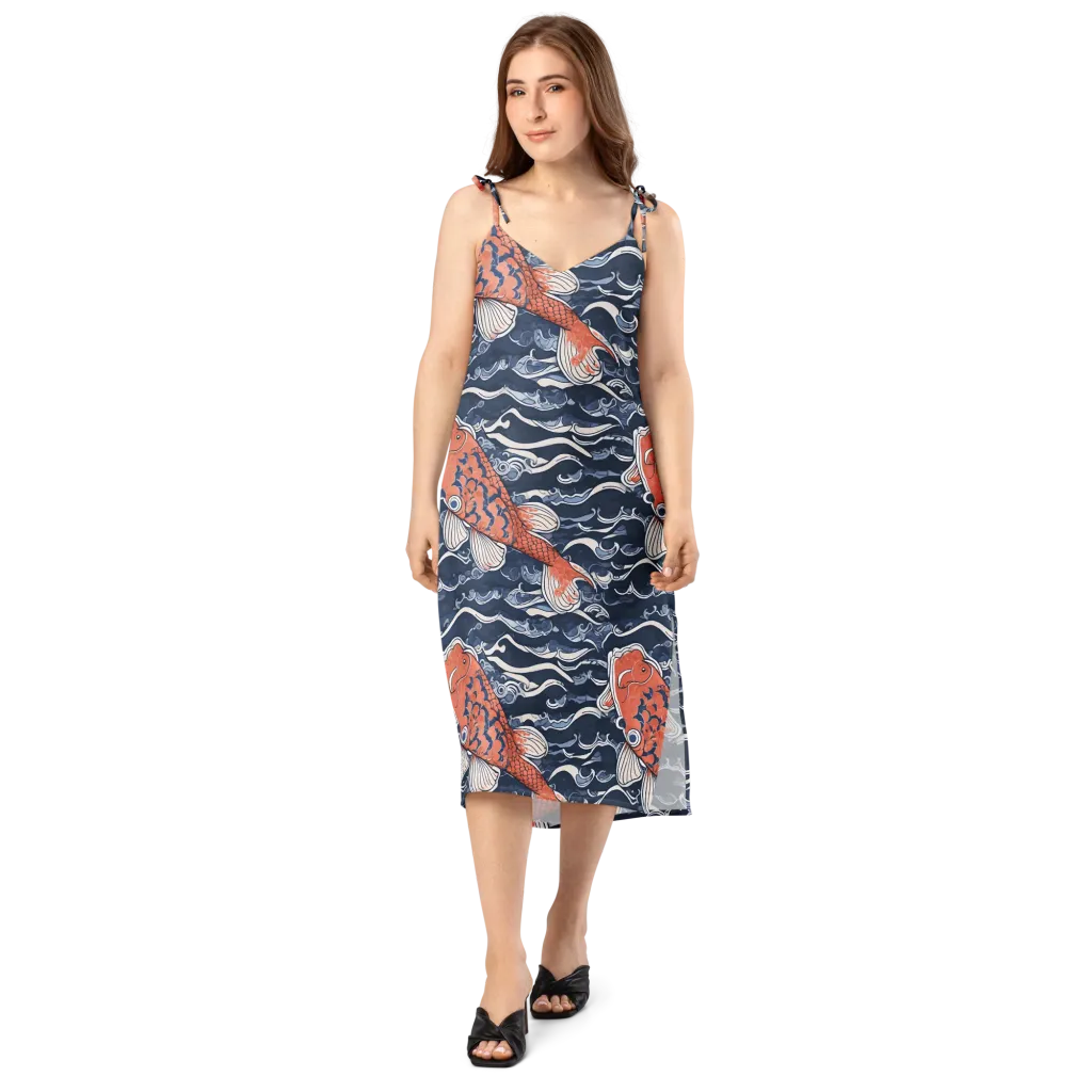Vermilion Tide on Slip Dress — Front
