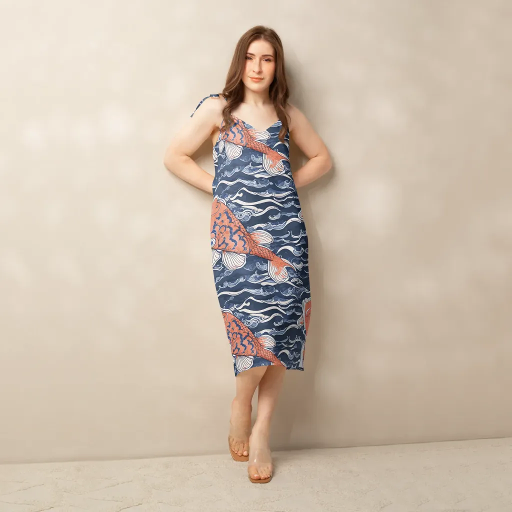 Vermilion Tide on Slip Dress — Back print