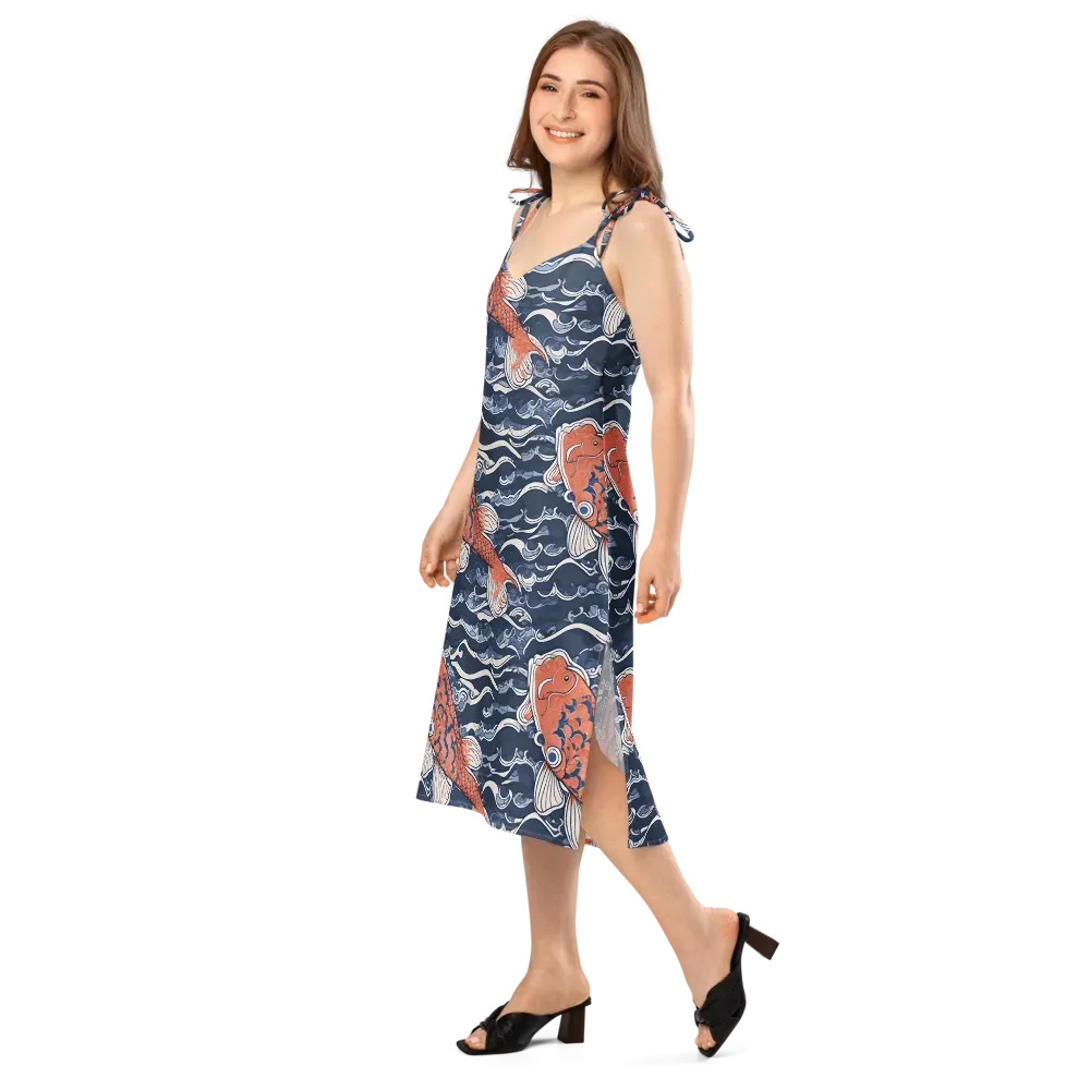Vermilion Tide on Slip Dress — Left Front