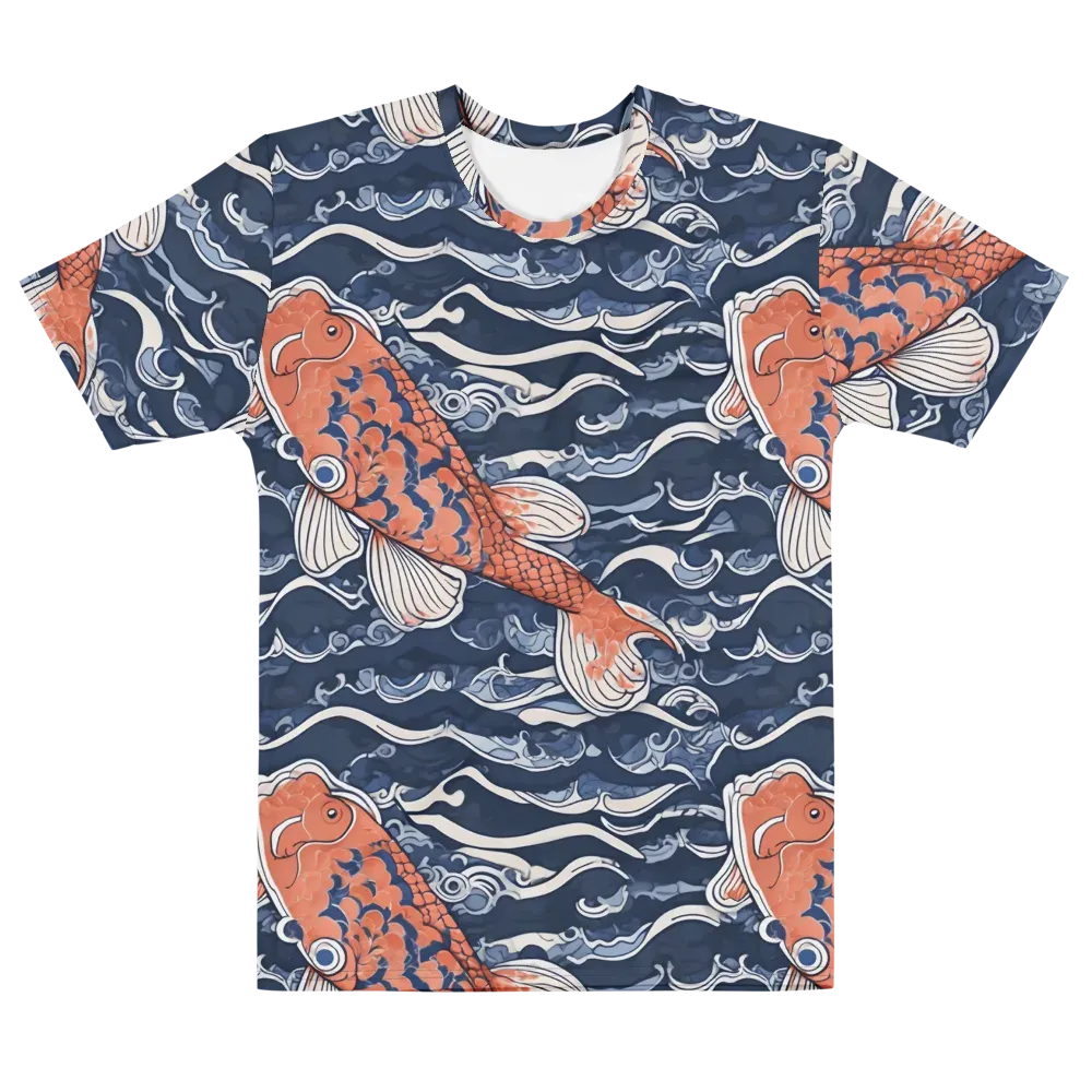 Vermilion Tide on Men's Cotton Crew Neck T-Shirt — Back print