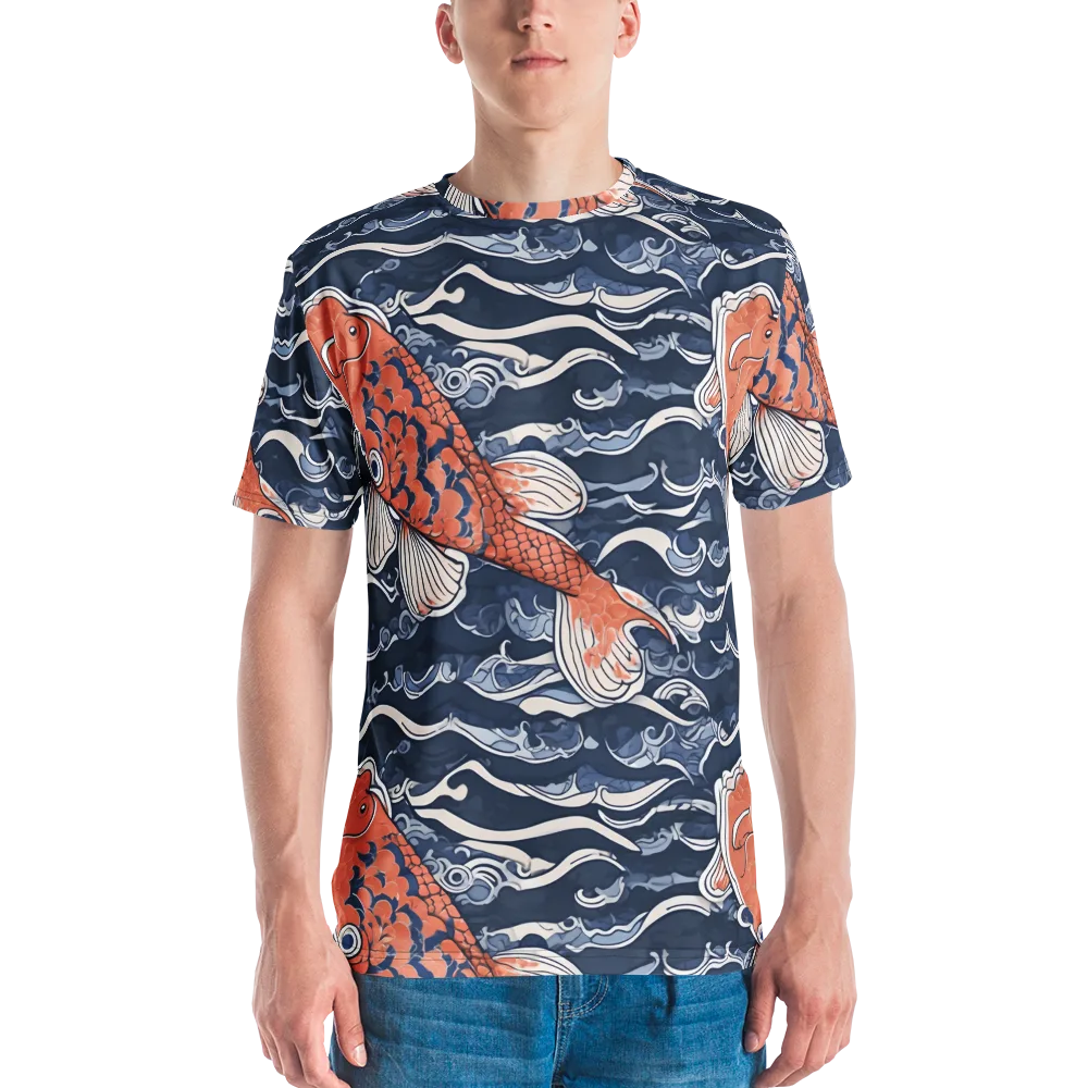 Vermilion Tide on Men's Crew Neck T-Shirt — Front