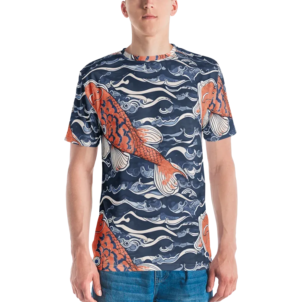 Vermilion Tide on Men's Crew Neck T-Shirt — Front