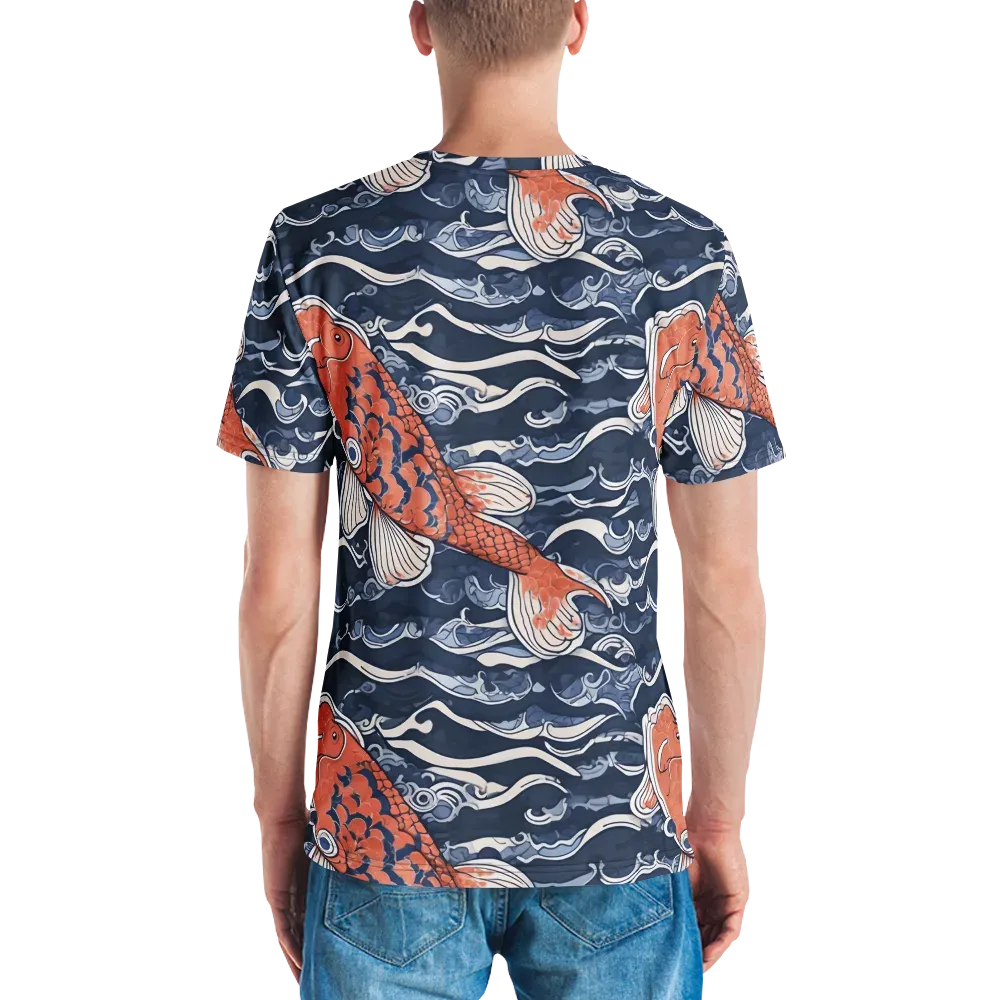 Vermilion Tide on Men's Crew Neck T-Shirt — Back
