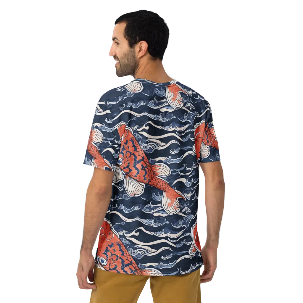 Vermilion Tide on Men's Crew Neck T-Shirt — Back print