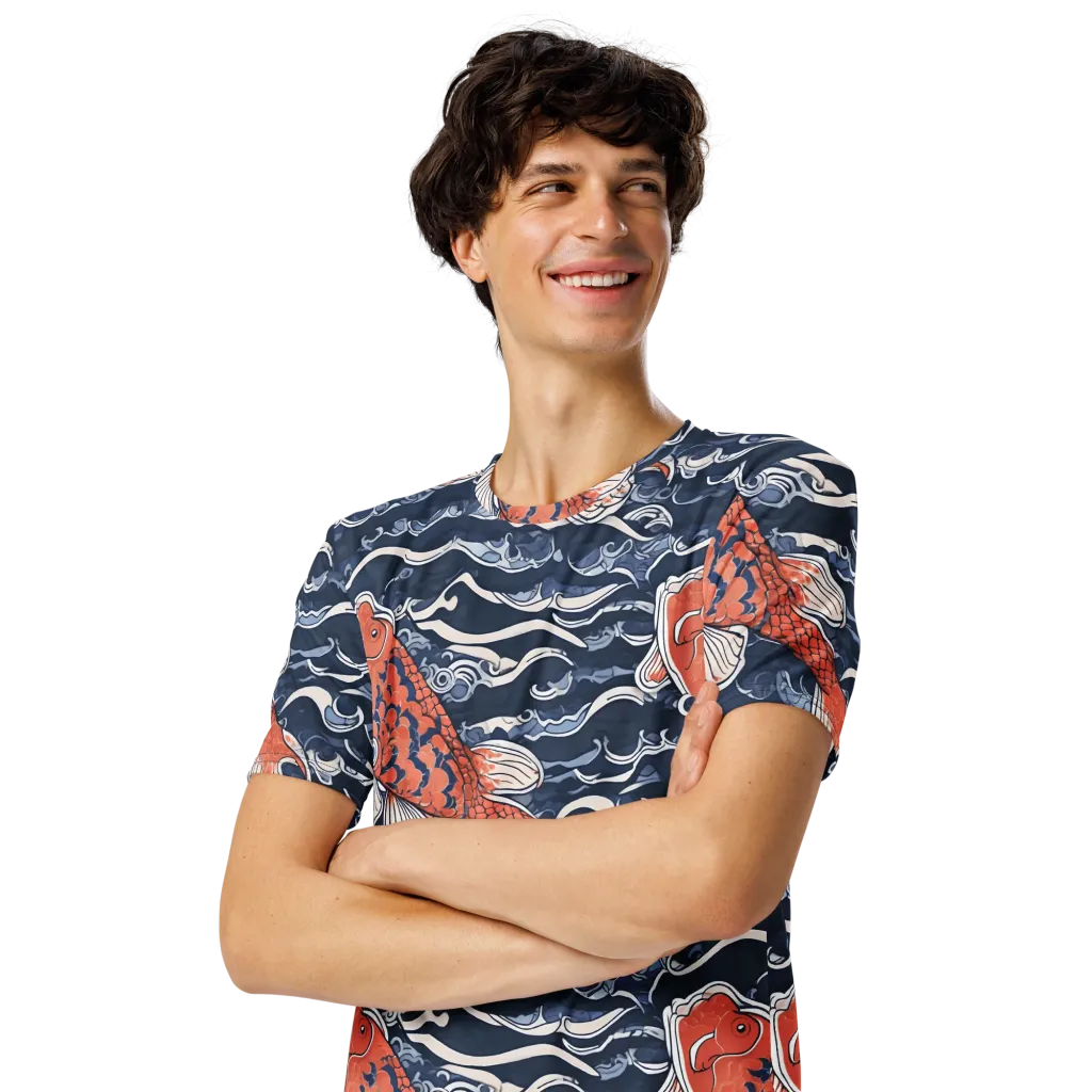 Vermilion Tide on Men's Crew Neck T-Shirt — Front print