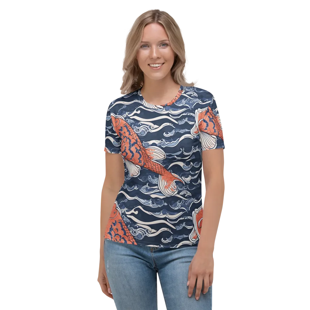 Vermilion Tide on Women's Crew Neck T-Shirt — Front