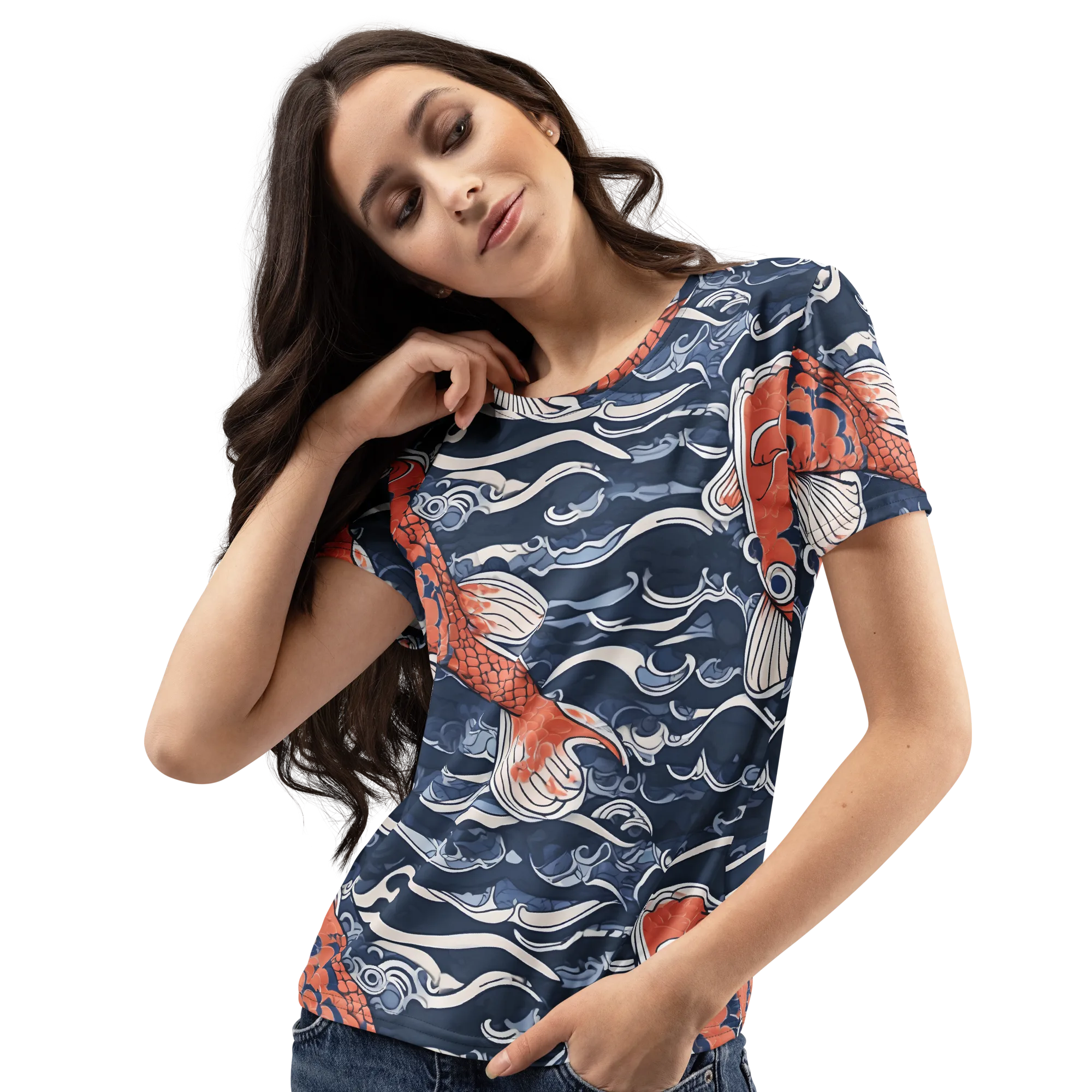 Vermilion Tide on Women's Crew Neck T-Shirt — Print file