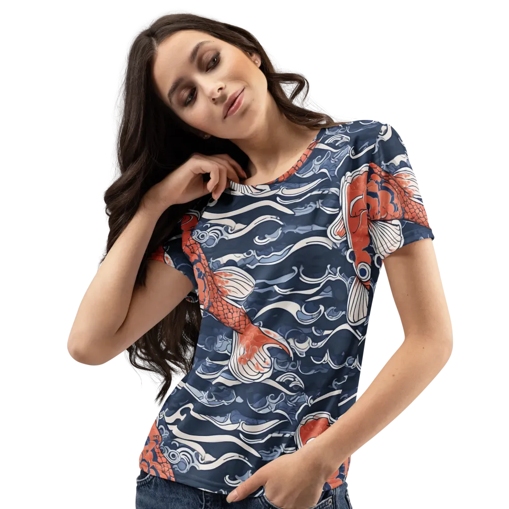 Vermilion Tide on Women's Crew Neck T-Shirt — Print file
