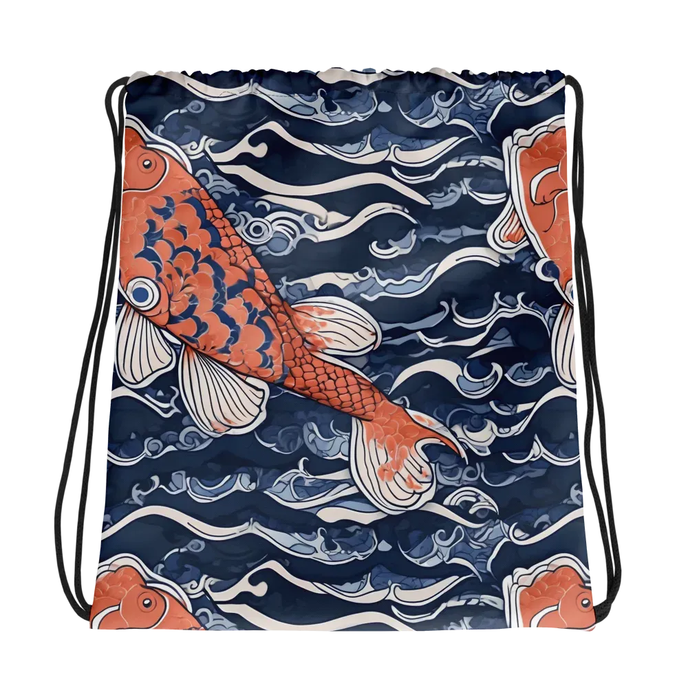 Vermilion Tide on Drawstring Bag — Mockup