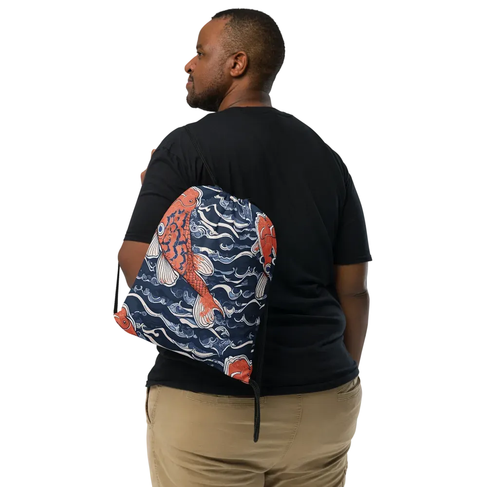 Vermilion Tide on Drawstring Bag — Print file