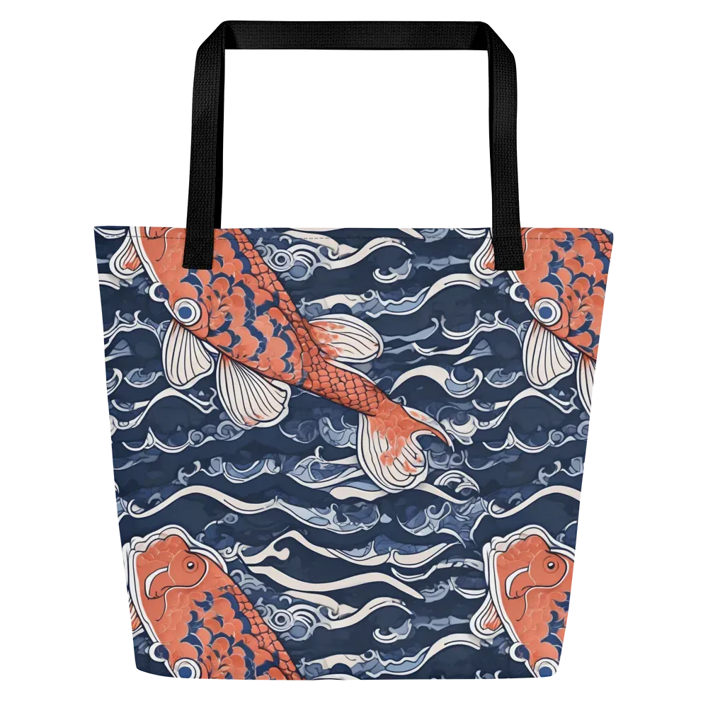 Vermilion Tide on Large Tote Bag W/ Pocket — Front
