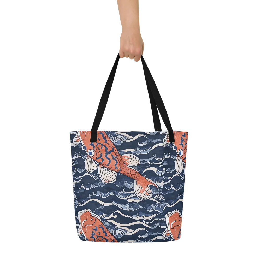 Vermilion Tide on Large Tote Bag W/ Pocket — Print file