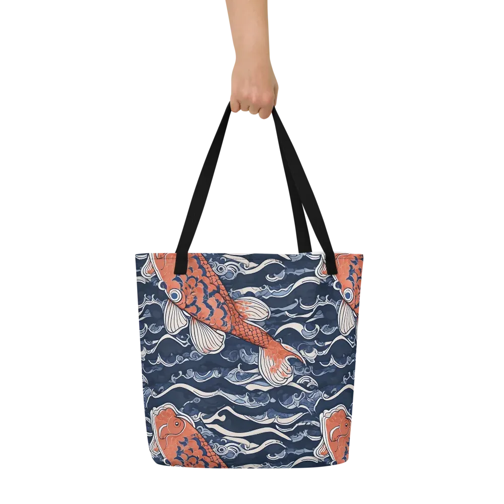 Vermilion Tide on Large Tote Bag W/ Pocket — Print file