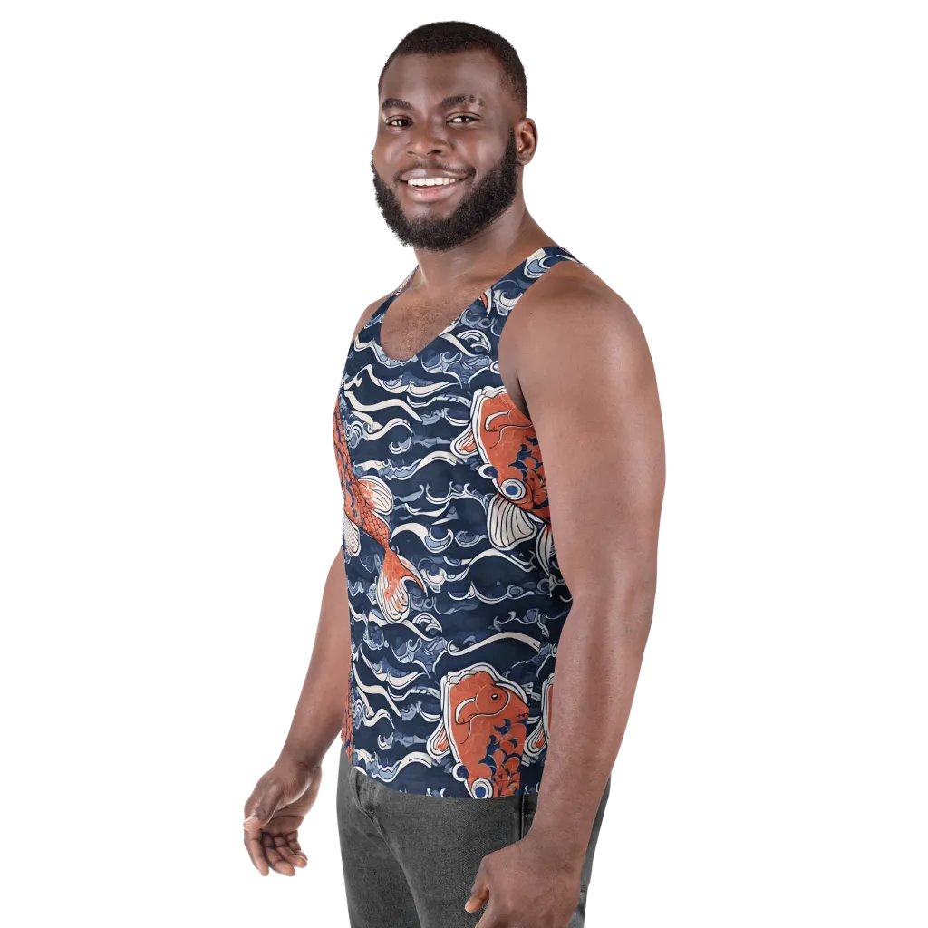 Vermilion Tide on Men's Tank Top — Left Front