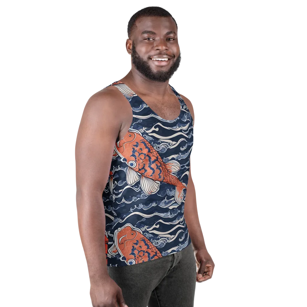 Vermilion Tide on Men's Tank Top — Right Front