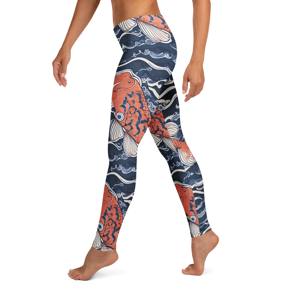 Vermilion Tide on Leggings — Left