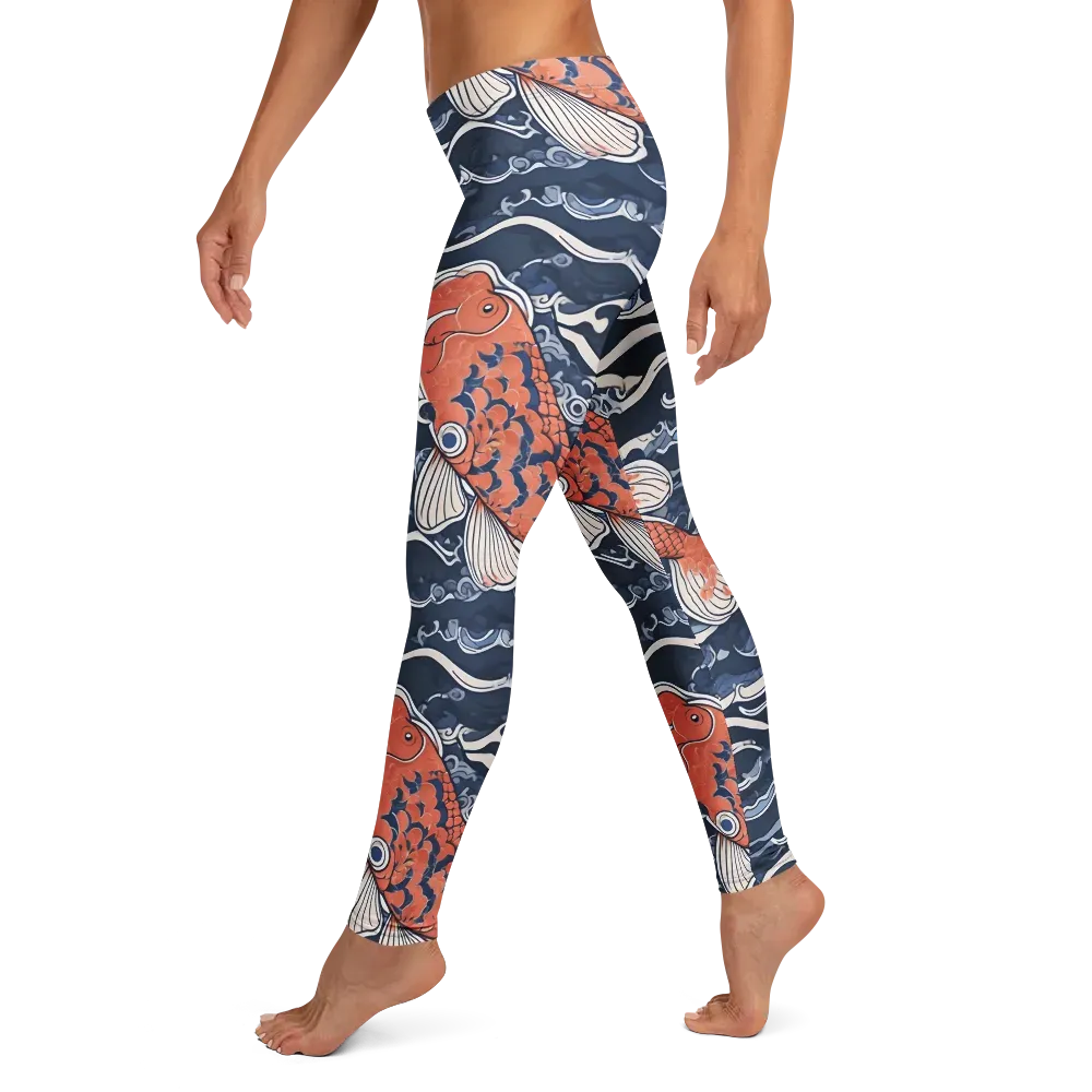 Vermilion Tide on Leggings — Left