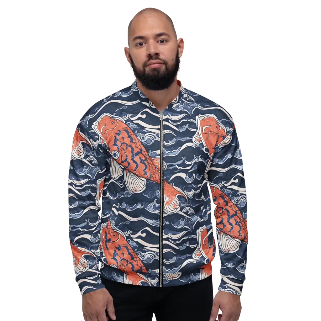 Vermilion Tide on Bomber Jacket — Front