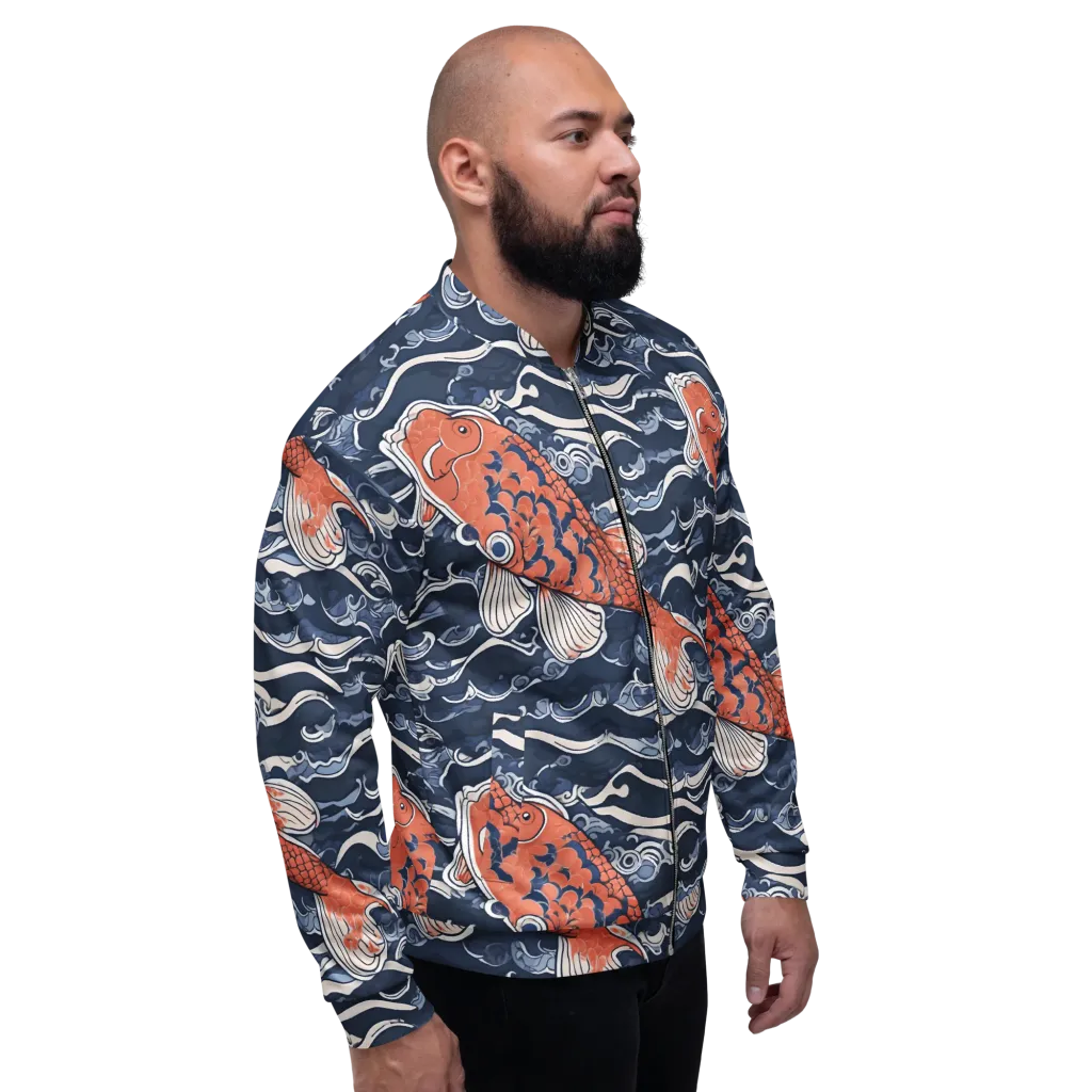 Vermilion Tide on Bomber Jacket — Right sleeve