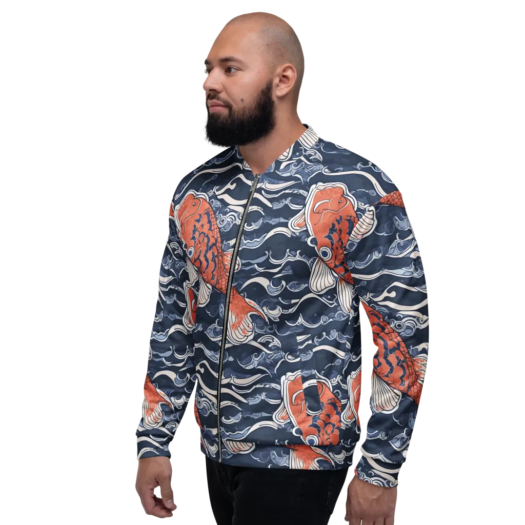 Vermilion Tide on Bomber Jacket — Left