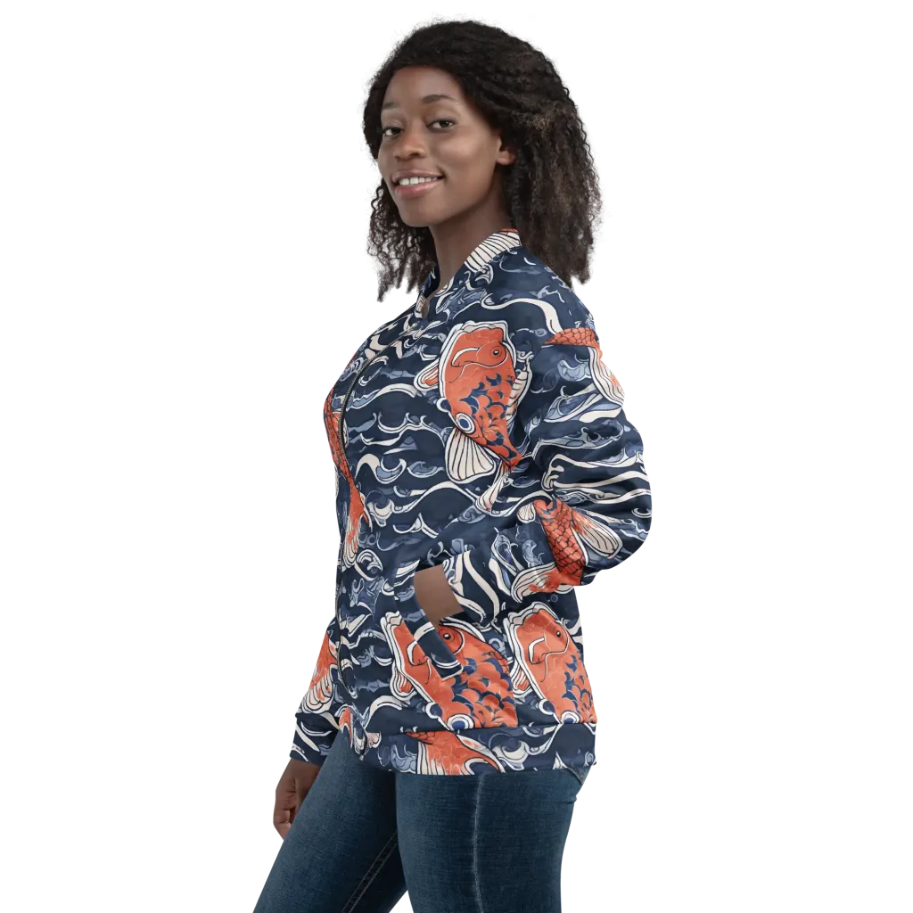 Vermilion Tide on Bomber Jacket — Left sleeve