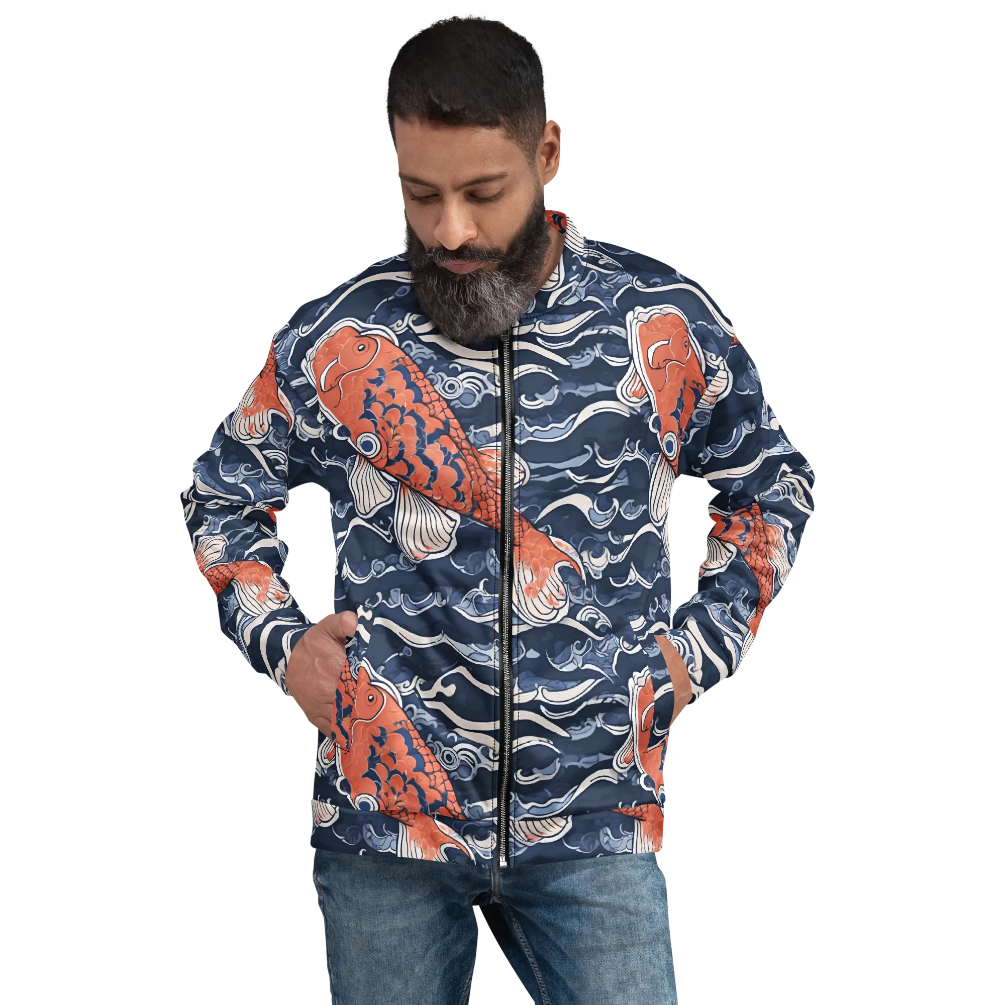 Vermilion Tide on Bomber Jacket — Front print