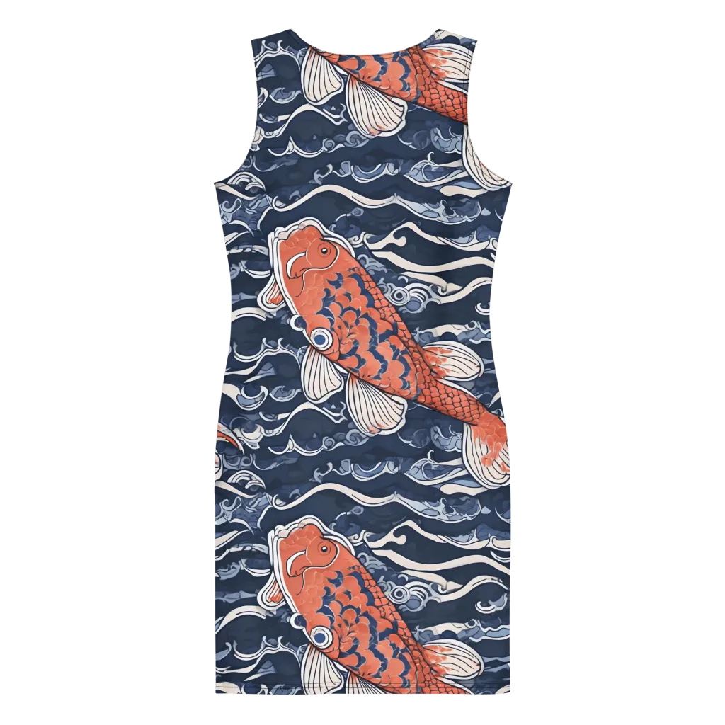 Vermilion Tide on Bodycon Dress — Print file
