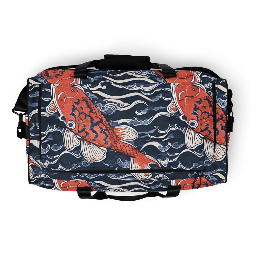 Vermilion Tide on Duffle Bag — Top print